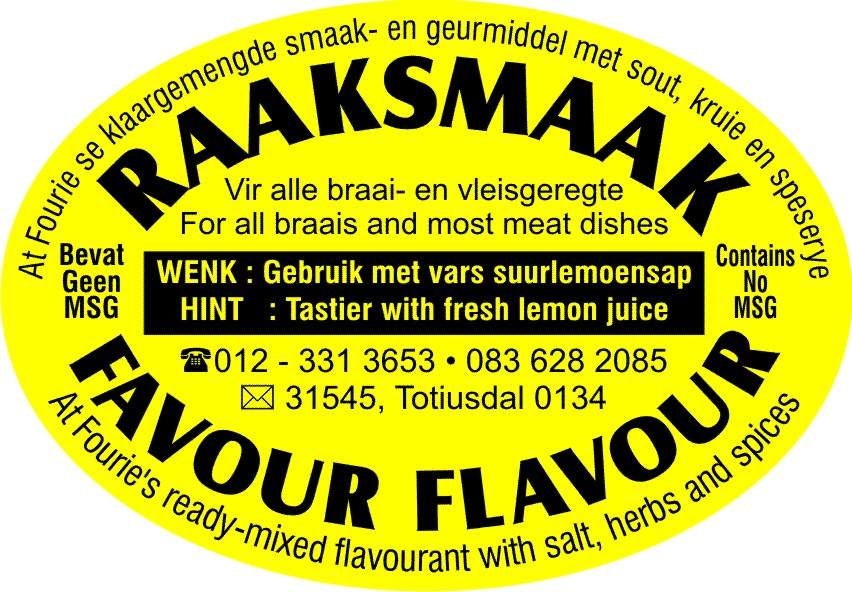 Raaksmaak yellow product label